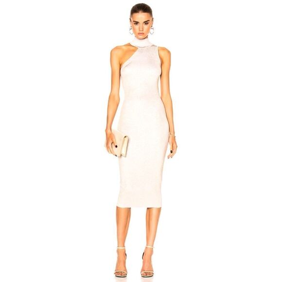 CUSHNIE One Shoulder Mock Neck Pencil Dress in size XS - Picture 1 of 11